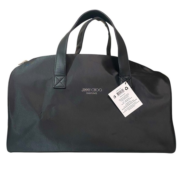 JIMMY CHOO - PARFUMS - NWT - LARGE SIZE BLACK & SILVER TONE TRAVEL BAG - B - Picture 3 of 10